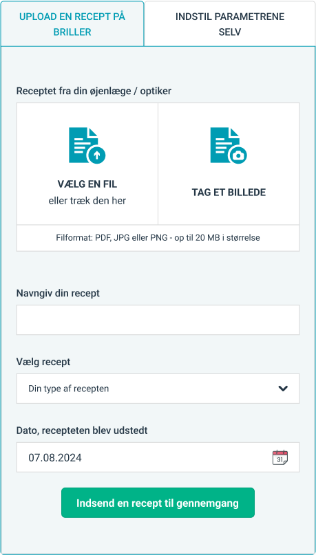 Discount voucher for uploading your glasses prescription